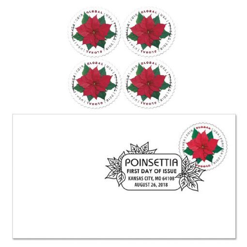 2018 Globe Poinsettia First-Class Mail International® - Forever Stamps