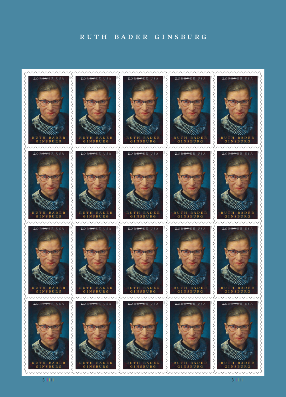 2023 Ruth Bader Ginsburg Stamps 100 PCS - Forever Stamps