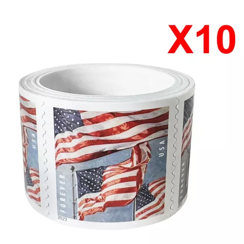 2022 U.S. Flag Forever Stamps 10 Rolls - Forever Stamps